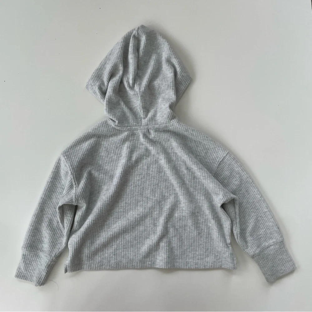 Old Navy Little Girls Grey Gray Cropped Ribbed Hoodie Flare Pant Set Size XS/5
